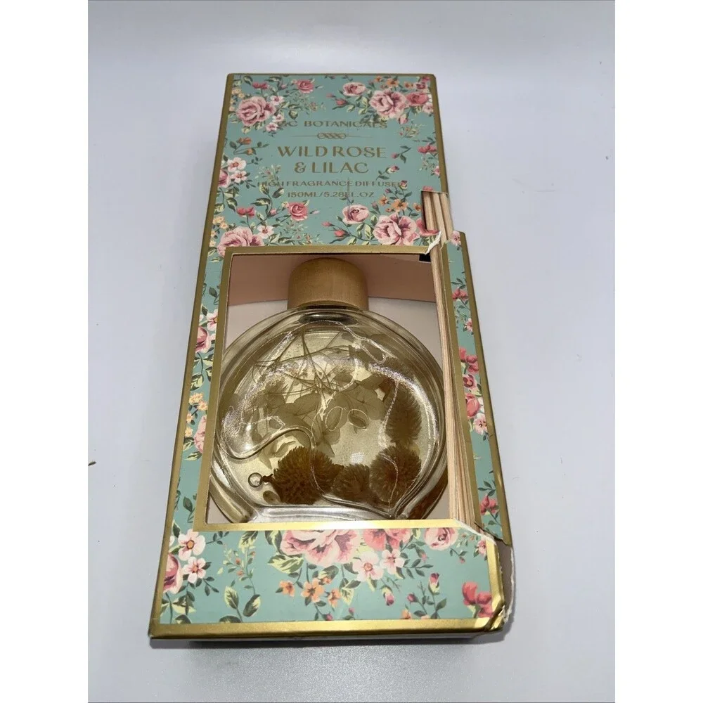 GC BOTANICALS Wild Rose & Lilac Reed Diffuser 150 ML/5.28 OZ Floral New